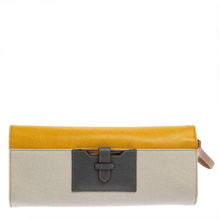 مملوكة مسبقًا Fendi Multicolor Leather Rush Wristlet Clutch