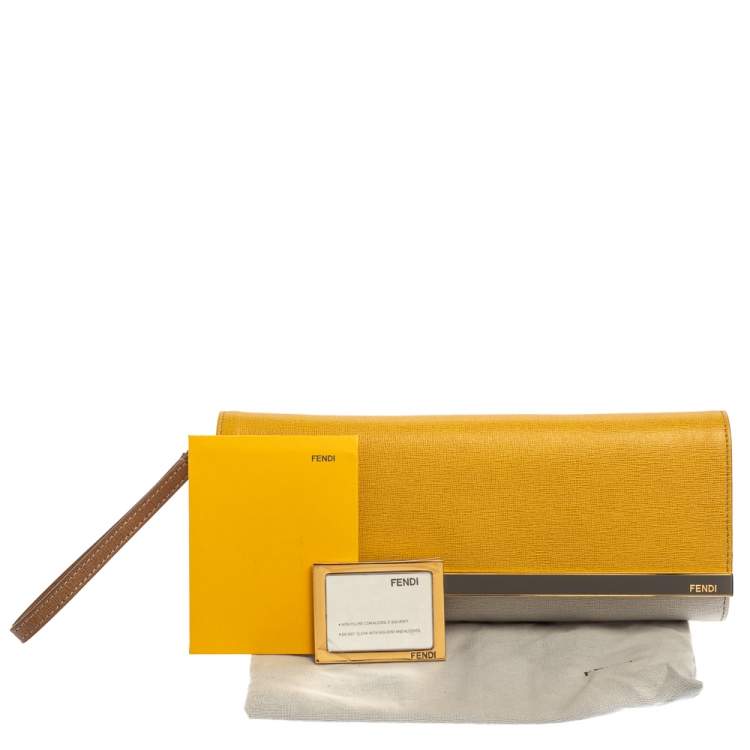 مملوكة مسبقًا Fendi Multicolor Leather Rush Wristlet Clutch