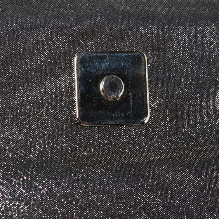 Pre Owned Fendi Metallic Silver Leather Mia Pochette Bag 