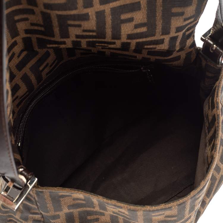 Pre Owned Fendi Tobacco Zucca Canvas and Leather Mama Baguette Bag