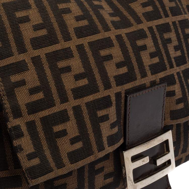 Pre Owned Fendi Tobacco Zucca Canvas and Leather Mama Baguette Bag