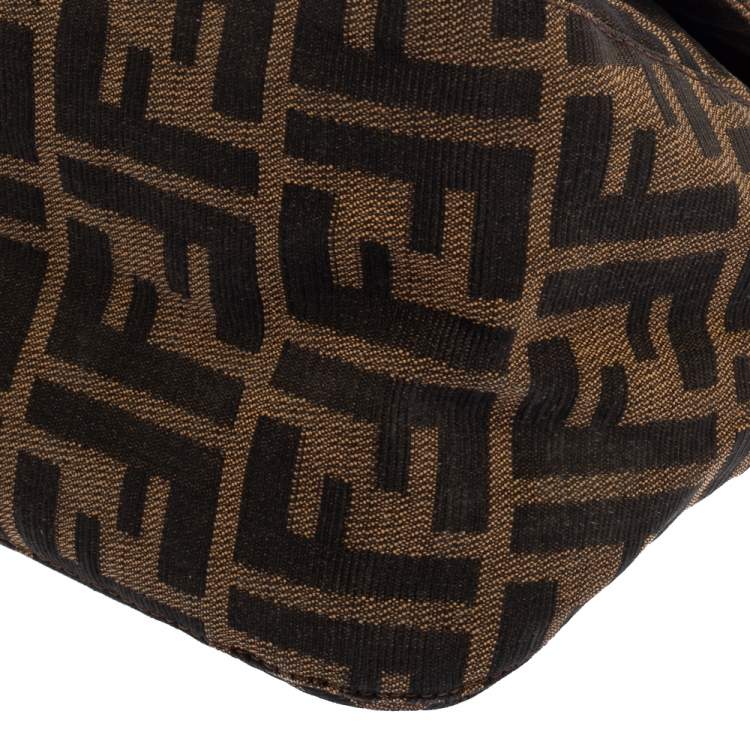 Pre Owned Fendi Tobacco Zucca Canvas and Leather Mama Baguette Bag