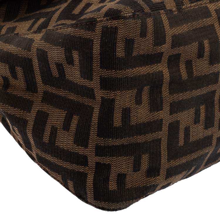 Pre Owned Fendi Tobacco Zucca Canvas and Leather Mama Baguette Bag