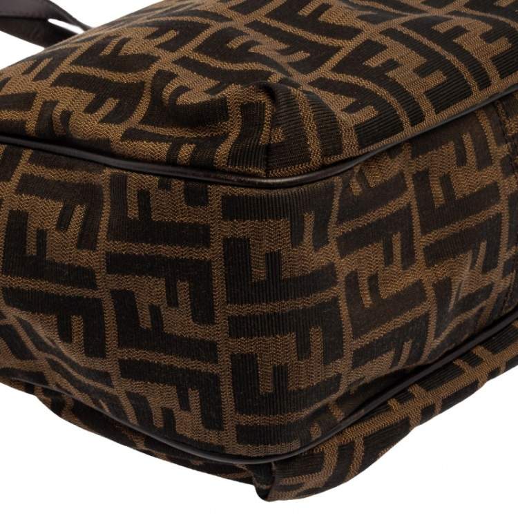 Pre Owned Fendi Tobacco Zucca Canvas and Leather Chef Shopper Tote