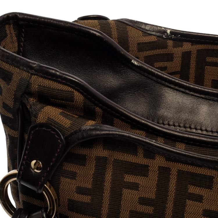 Pre Owned Fendi Tobacco Zucca Canvas and Leather Chef Shopper Tote