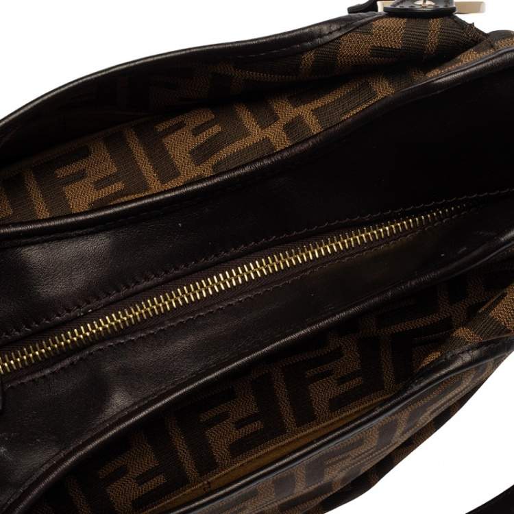 Pre Owned Fendi Tobacco Zucca Canvas and Leather Chef Shopper Tote