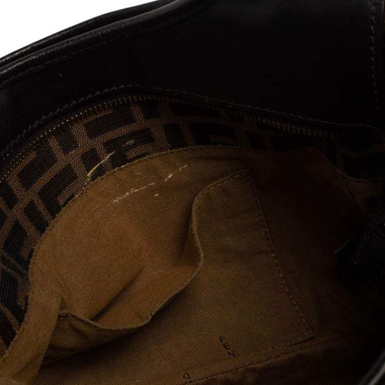Pre Owned Fendi Tobacco Zucca Canvas and Leather Chef Shopper Tote