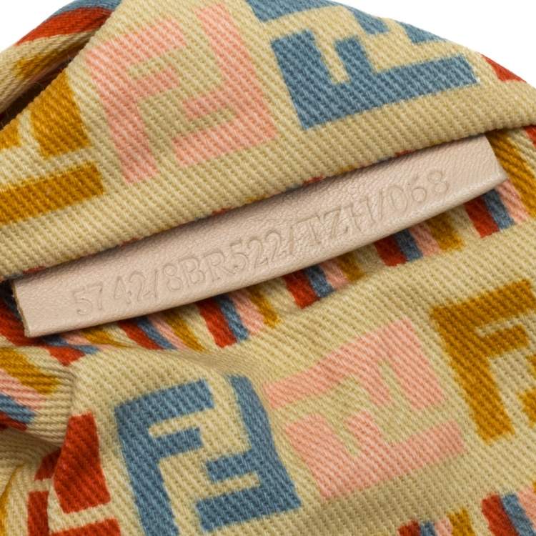 Pre Owned Fendi Light Blue/White Zucchino Denim Sweet Hobo 