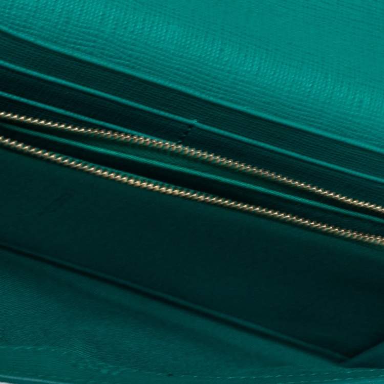 Pre Owned Fendi Green Ombre Zucca Coated Canvas Continental Wallet