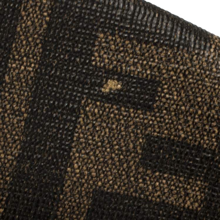 Pre Owned Fendi Tobacco Zucca Coated Canvas Spalmati Roll Shopper Tote