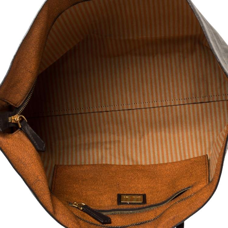 Pre Owned Fendi Tobacco Zucca Coated Canvas Spalmati Roll Shopper Tote