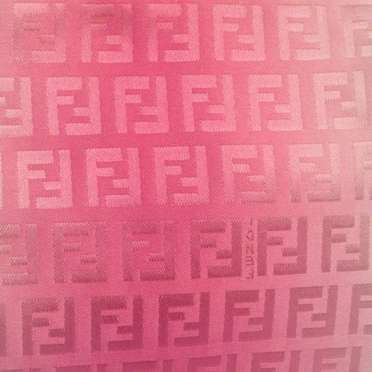 Pre Owned Fendi Ombre Pink Zucca Canvas Baguette Shoulder Bag