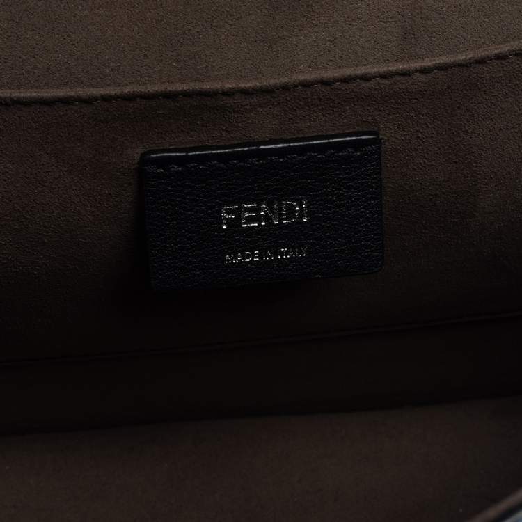 Pre Owned Fendi Ash Blue Leather Kan I F Top Handle Bag