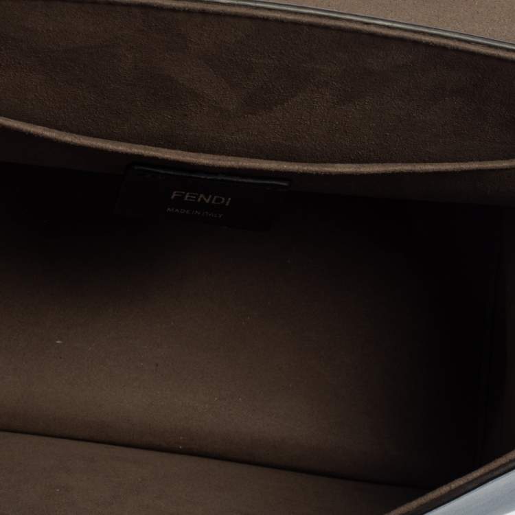 Pre Owned Fendi Ash Blue Leather Kan I F Top Handle Bag