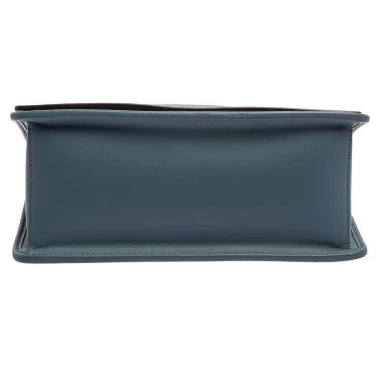 Pre Owned Fendi Ash Blue Leather Kan I F Top Handle Bag