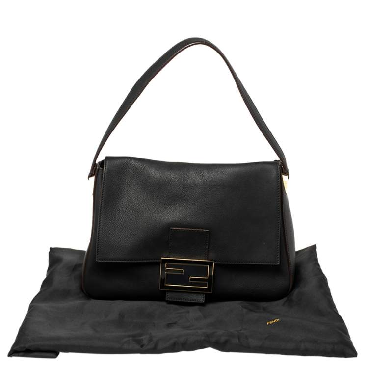 Pre Owned Fendi Black Leather Mama Forever Shoulder Bag