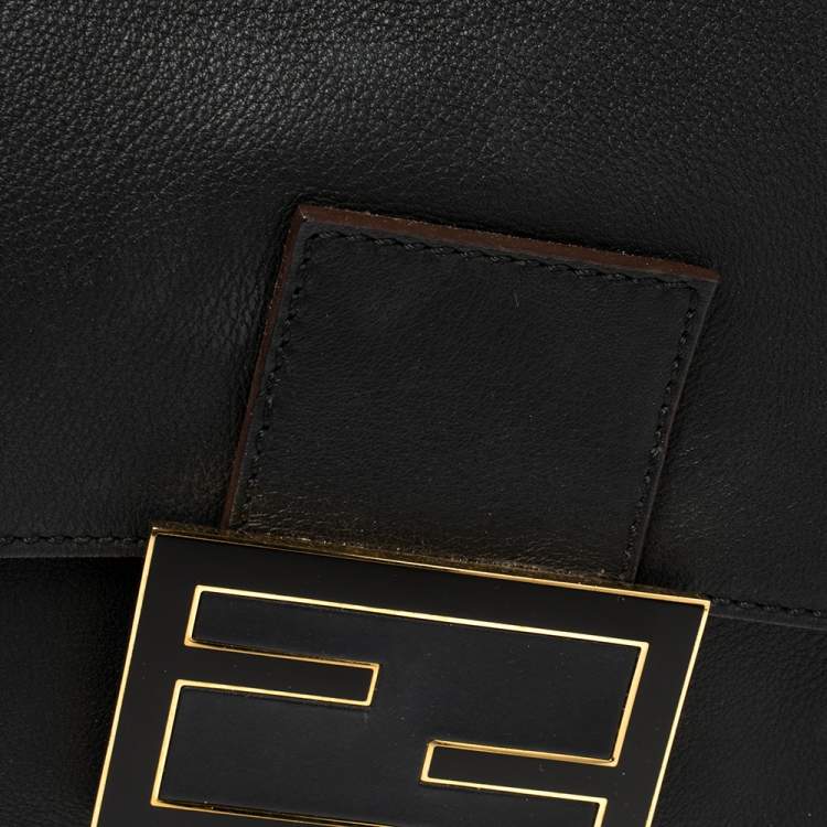 Pre Owned Fendi Black Leather Mama Forever Shoulder Bag