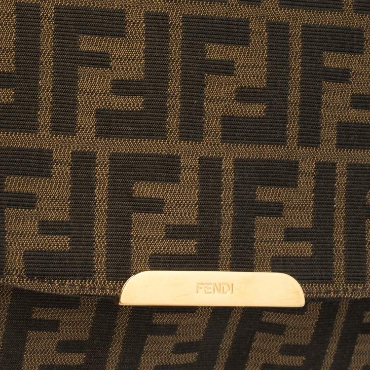 Pre Owned Fendi Tobacco Zucca Canvas Messenger Bag