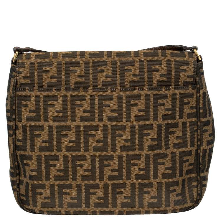 Pre Owned Fendi Tobacco Zucca Canvas Messenger Bag