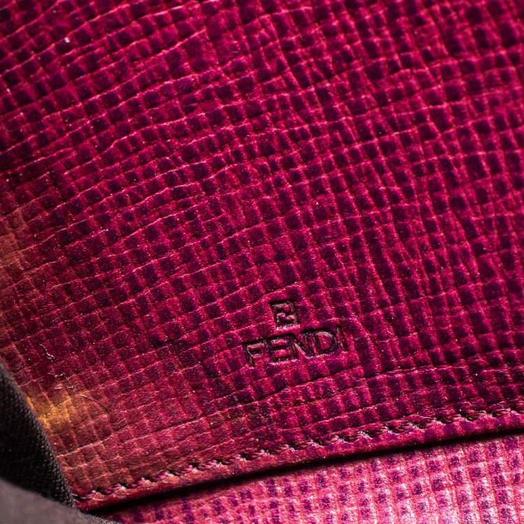Pre Owned Fendi Purple Zucca Coated Canvas Zip Wallet