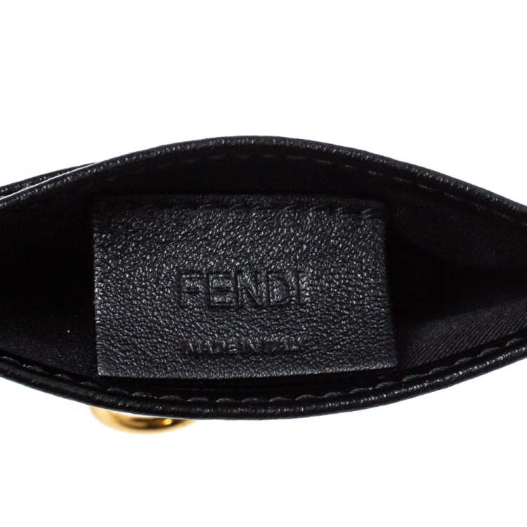 Pre Owned Fendi Black Leather By The Way Card Holder