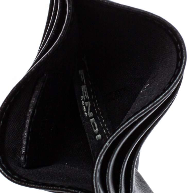 Pre Owned Fendi Black Leather By The Way Card Holder