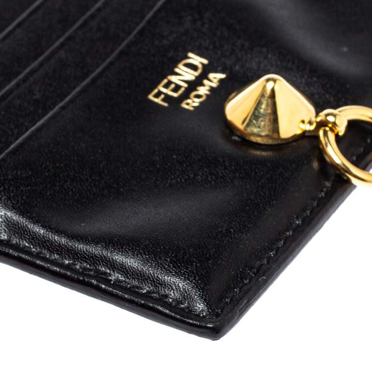 Pre Owned Fendi Black Leather By The Way Card Holder