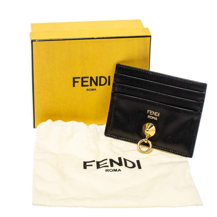 Pre Owned Fendi Black Leather By The Way Card Holder