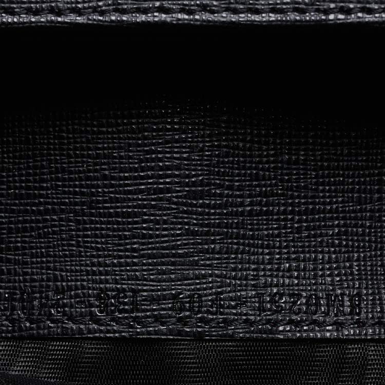 Pre Owned Fendi Black Leather Flap Elite Continental Wallet