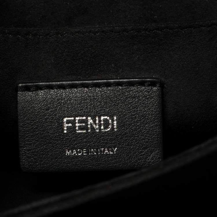 Pre Owned Fendi Multicolor Leather Zucca Embossed Kan I Top Handle Bag