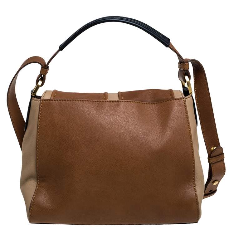Pre Owned Fendi Colorblock Leather Medium Anna Shoulder Bag