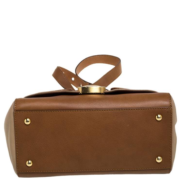 Pre Owned Fendi Colorblock Leather Medium Anna Shoulder Bag