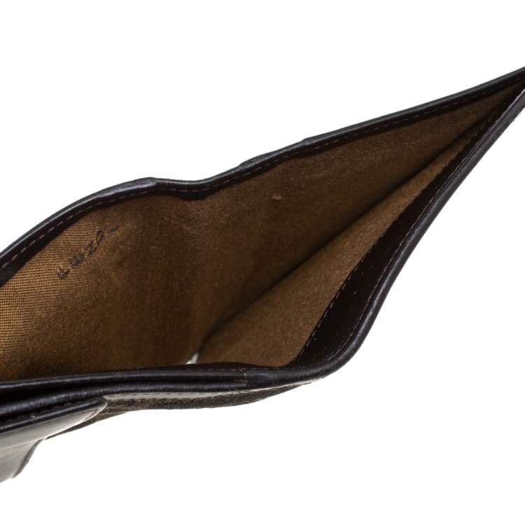 Pre Owned Fendi Tobacco Zucca Canvas and Leather Compact Wallet