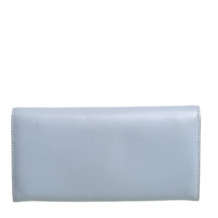Pre Owned Fendi Gey Leather Studded Wallet On Chain