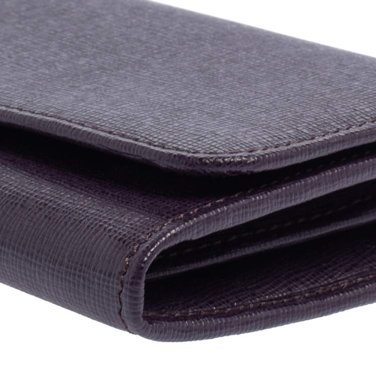مملوكة مسبقًا Fendi Purple Leather Flap Continental Wallet