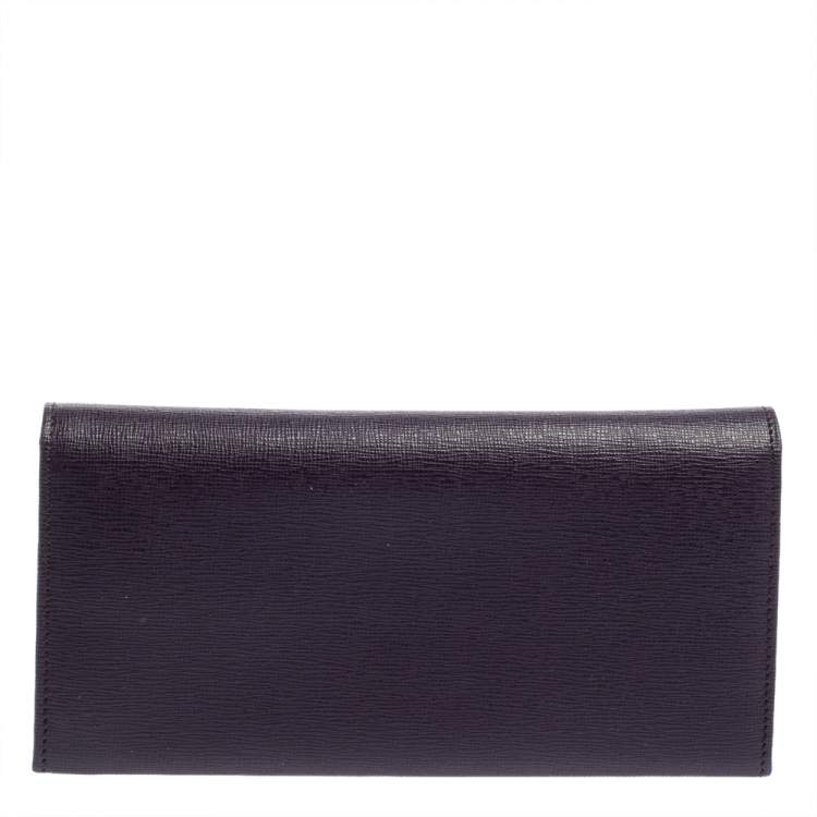 مملوكة مسبقًا Fendi Purple Leather Flap Continental Wallet
