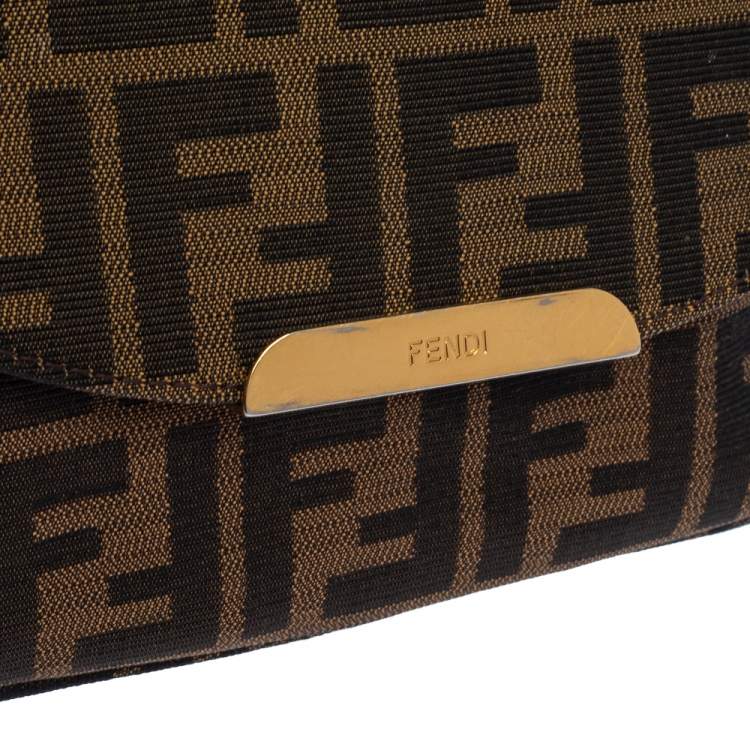 Pre Owned Fendi Tobacco Zucca Canvas Crossbody Bag