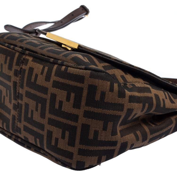 Pre Owned Fendi Tobacco Zucca Canvas Crossbody Bag