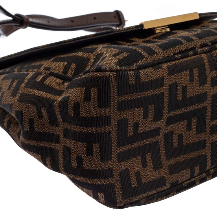 Pre Owned Fendi Tobacco Zucca Canvas Crossbody Bag