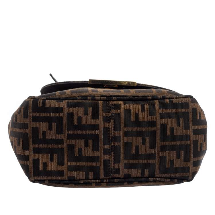 Pre Owned Fendi Tobacco Zucca Canvas Crossbody Bag