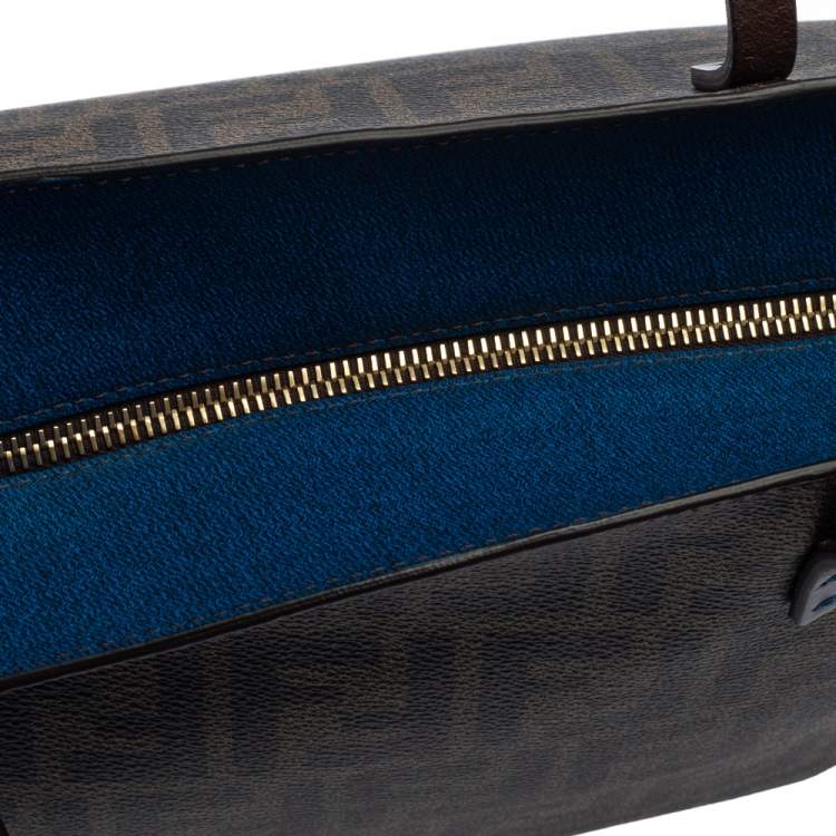 Pre Owned Fendi Tobacco Zucca Coated Canvas Small Roll Shopper Tote