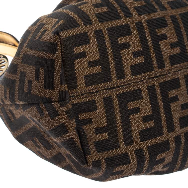 Pre Owned Fendi Tobacco Zucca Canvas Mini Chef Star Studded Tote