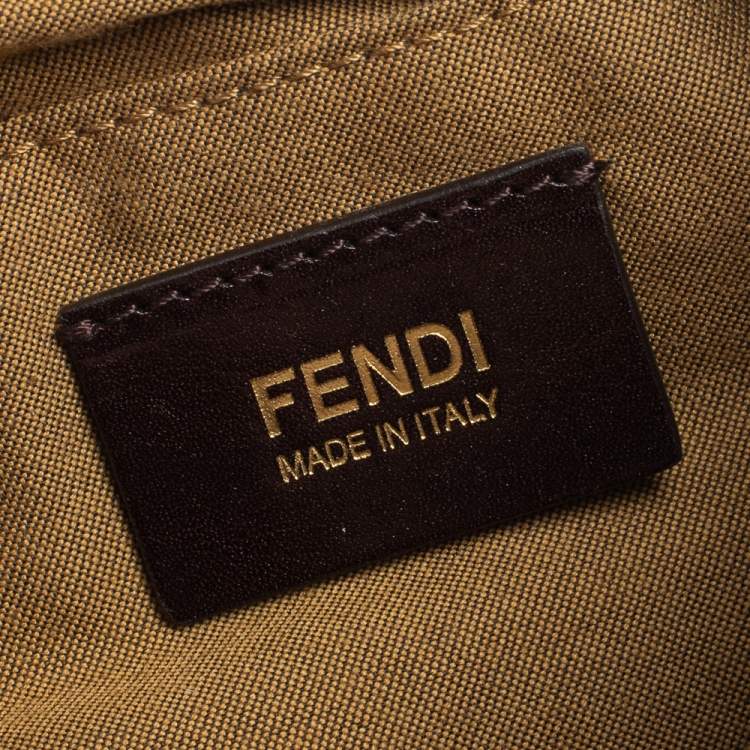 Pre Owned Fendi Tobacco Zucca Canvas Mini Chef Star Studded Tote