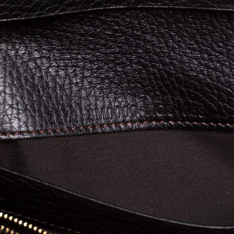 Pre Owned Fendi Black Zucchino Canvas and Leather Flap Continental Wallet