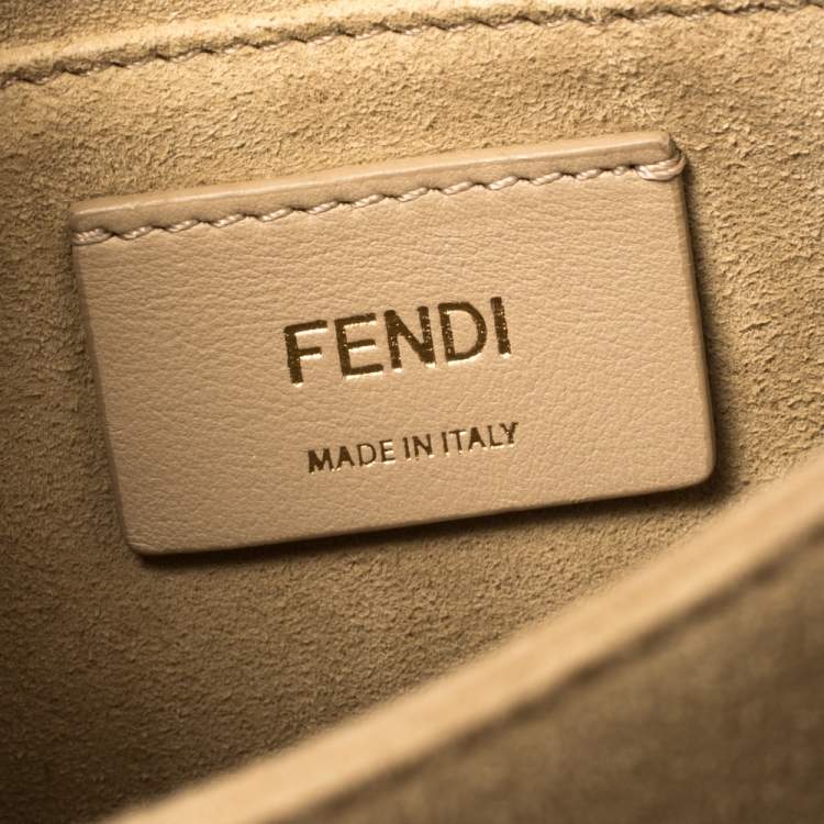Pre Owned Fendi Black/Brown Zucca Leather Small Kan U Shoulder Bag