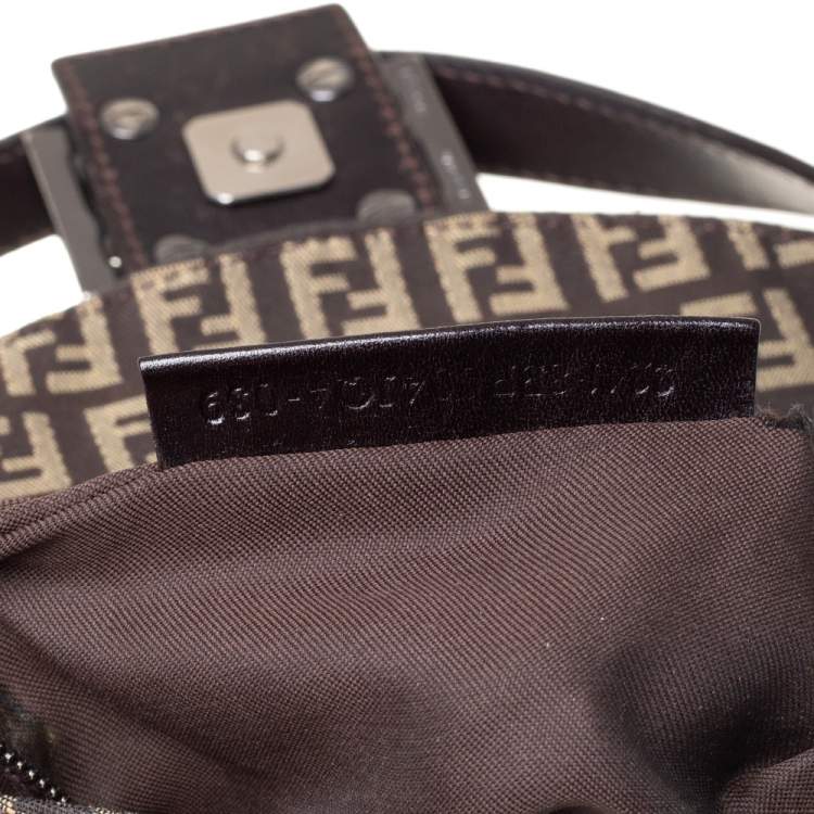 Pre Owned Fendi Brown Zucchino Canvas and Leather Baguette 