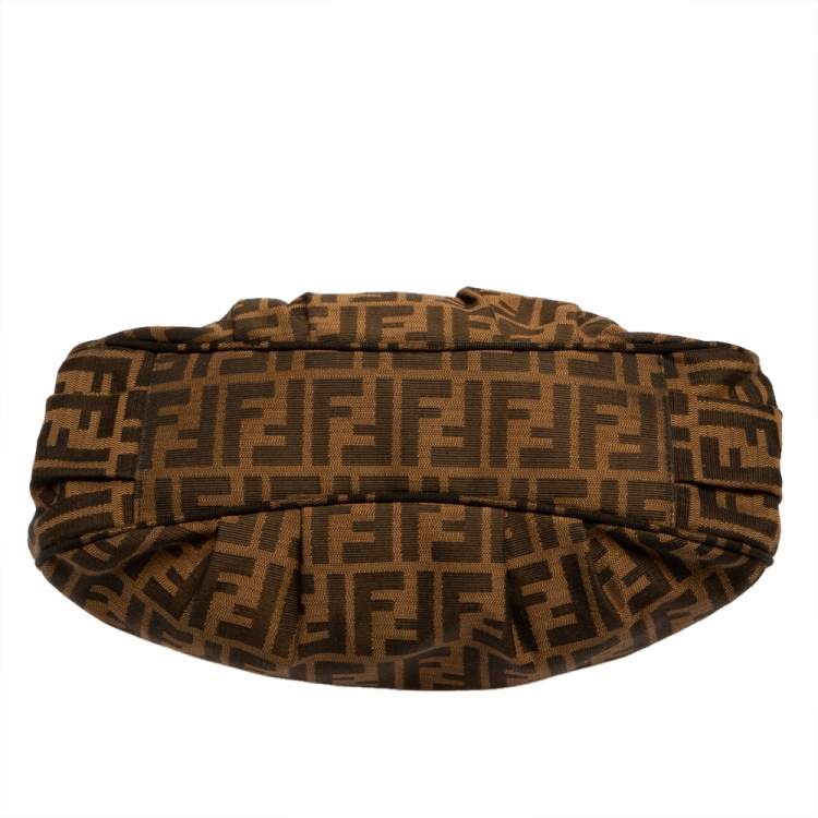 Pre Owned Fendi Tobacco Zucca Canvas Small Mia Tote