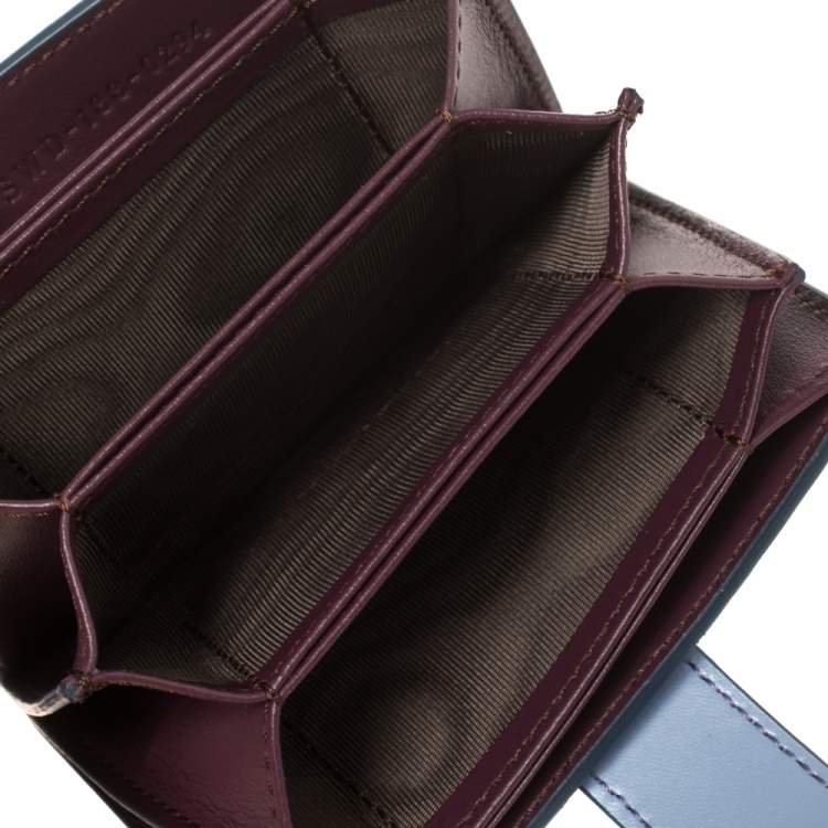 Pre Owned Fendi Lavender Leather Single Stud Multiple Card Holder