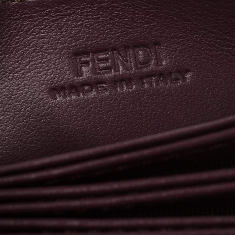 Pre Owned Fendi Lavender Leather Single Stud Multiple Card Holder