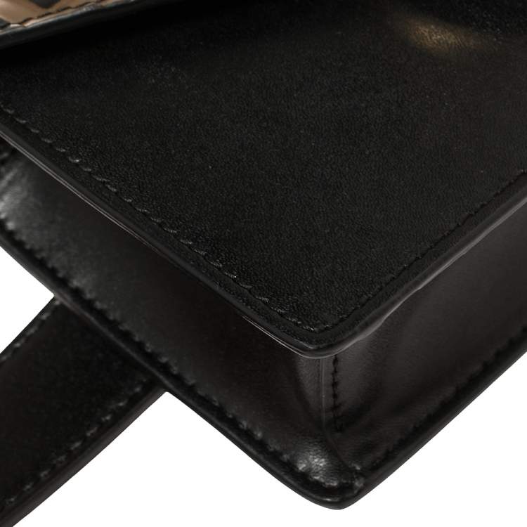Pre Owned Fendi Black/Brown Leather FF Logo Belt Bag